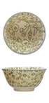 Stoneware Pinch Pot w/ Pattern, 4 Colors