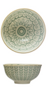 Stoneware Bowl w/ Pattern, 4 Colors