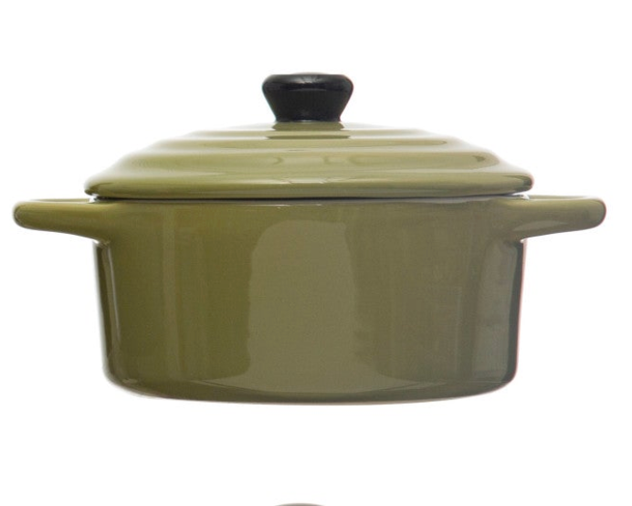 1 Cup Stoneware Mini Baker w/ Lid, 4 Colors