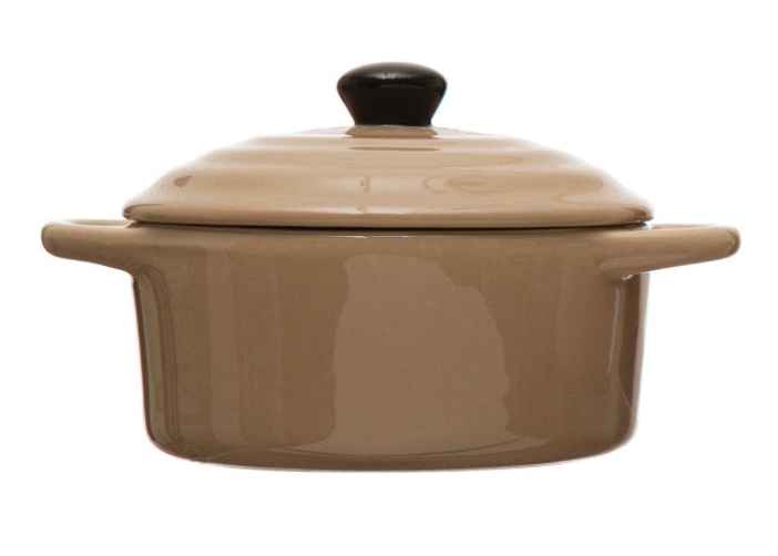 1 Cup Stoneware Mini Baker w/ Lid, 4 Colors