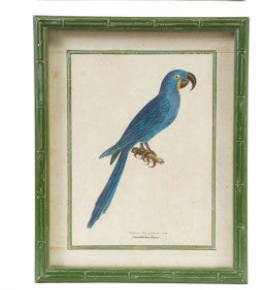 Wood Framed Glass Wall Decor with Birds & Botanicals