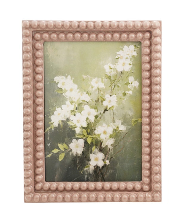 6-1/2"L x 8-1/4"H Resin Bobbin Photo Frame, 2 Colors (Holds 5" x 7" Photo) (Hangs or Sits)