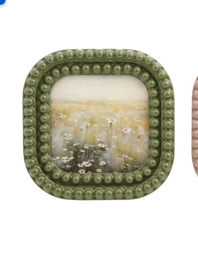 Resin Bobbin Photo Frame, 2 Colors (Holds 4" x 4" Photo) (Hangs or Sits)