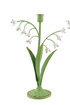 Metal Vintage Reproduction Toleware Lily of the Valley Taper Holder, 2 Styles