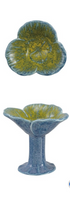 Stoneware Flower Shaped Footed Tealight Holder, 3 Styles (Each One Will Vary)