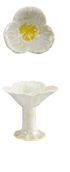 Stoneware Flower Shaped Footed Tealight Holder, 3 Styles (Each One Will Vary)