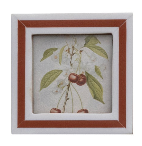 Resin & MDF Photo Frame Magnet w/ Inlaid Stripes, 6 Colors (Holds 3" x 3" Photo)