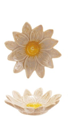 Stoneware Flower Shaped Dish, Reactive Glaze, 6 Colors (Each One Will Vary)