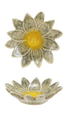 Stoneware Flower Shaped Dish, Reactive Glaze, 6 Colors (Each One Will Vary)