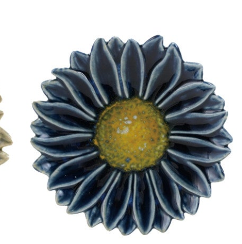Stoneware Flower Shaped Plate, Reactive Glaze, 6 Colors (Each One Will Vary)