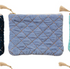 Quilted Cotton Velvet Zip Pouch w/ Metallic Thread Embroidery & Tassel, 6 Colors