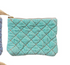 Quilted Cotton Velvet Zip Pouch w/ Metallic Thread Embroidery & Tassel, 6 Colors
