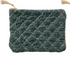 Quilted Cotton Velvet Zip Pouch w/ Metallic Thread Embroidery & Tassel, 6 Colors
