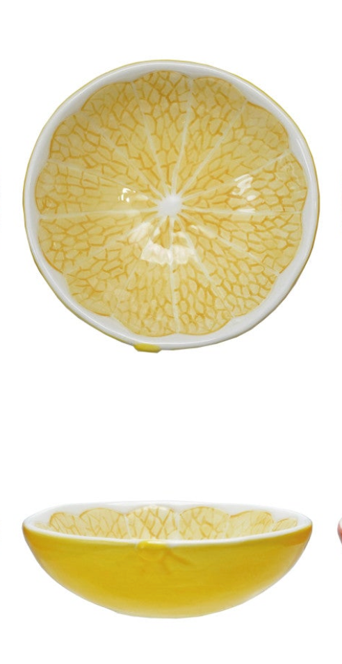Ceramic Citrus Fruit Shaped Bowl, 3 Colors