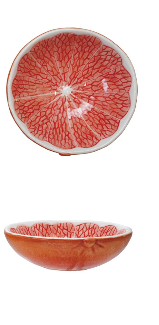 Ceramic Citrus Fruit Shaped Bowl, 3 Colors
