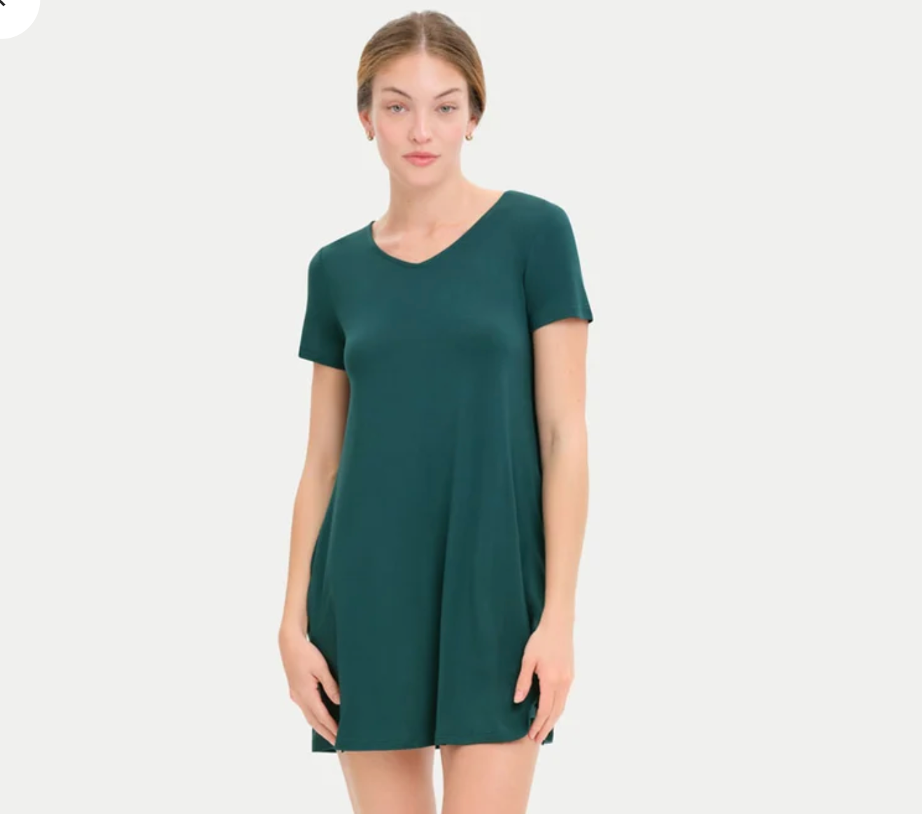 Goodnight Short Sleeve Sleep Shirt - Forest Green BY BOODY