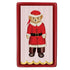 Merry Bear guest napkin detail - bear in a Santa suit on red stripes