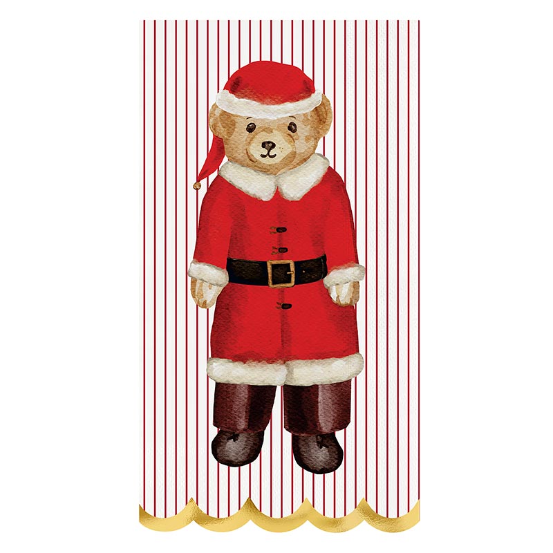 Merry Bear napkin tray set styled on a table