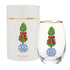 Stemless Wine Glass - Christmas Topiary
