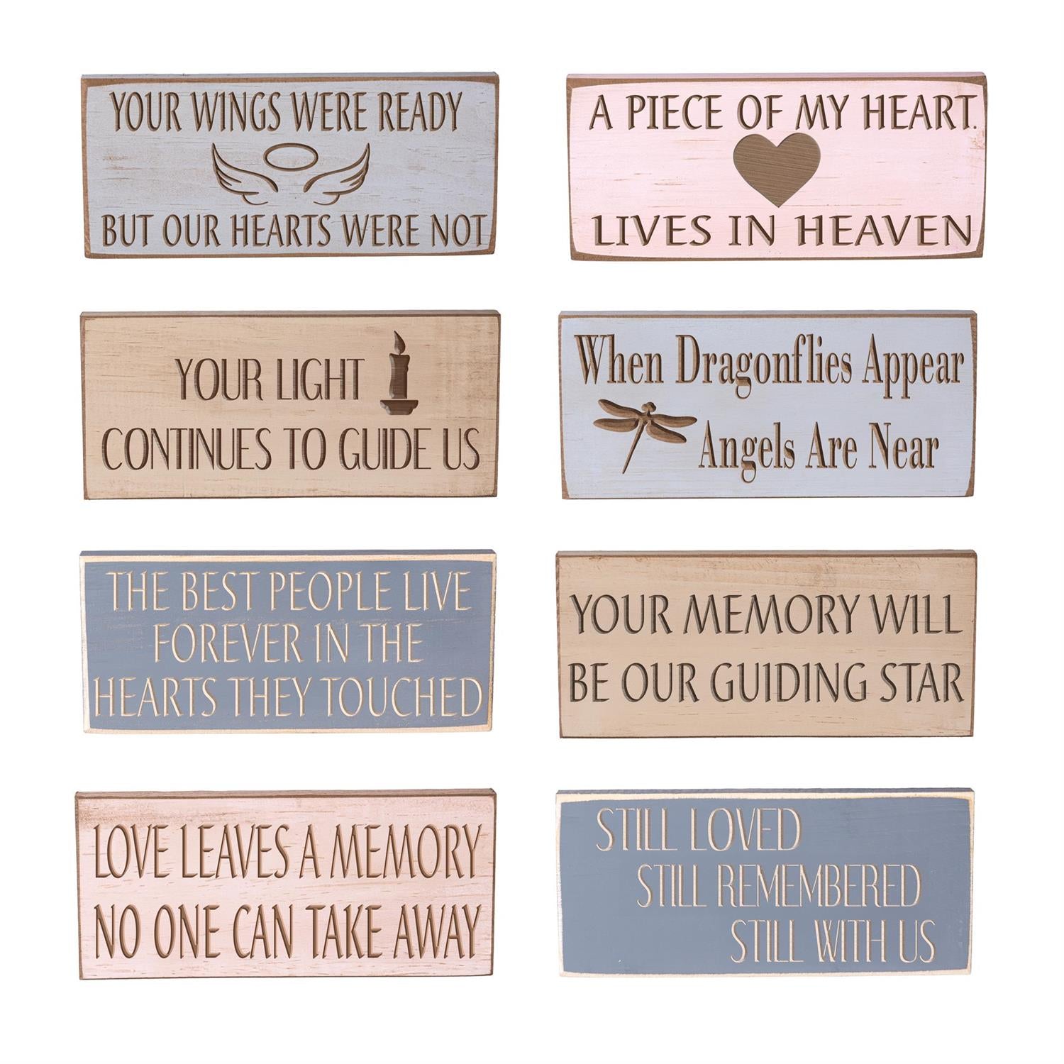 Memorial Table Decor Wood Sign , 8L x 3.5