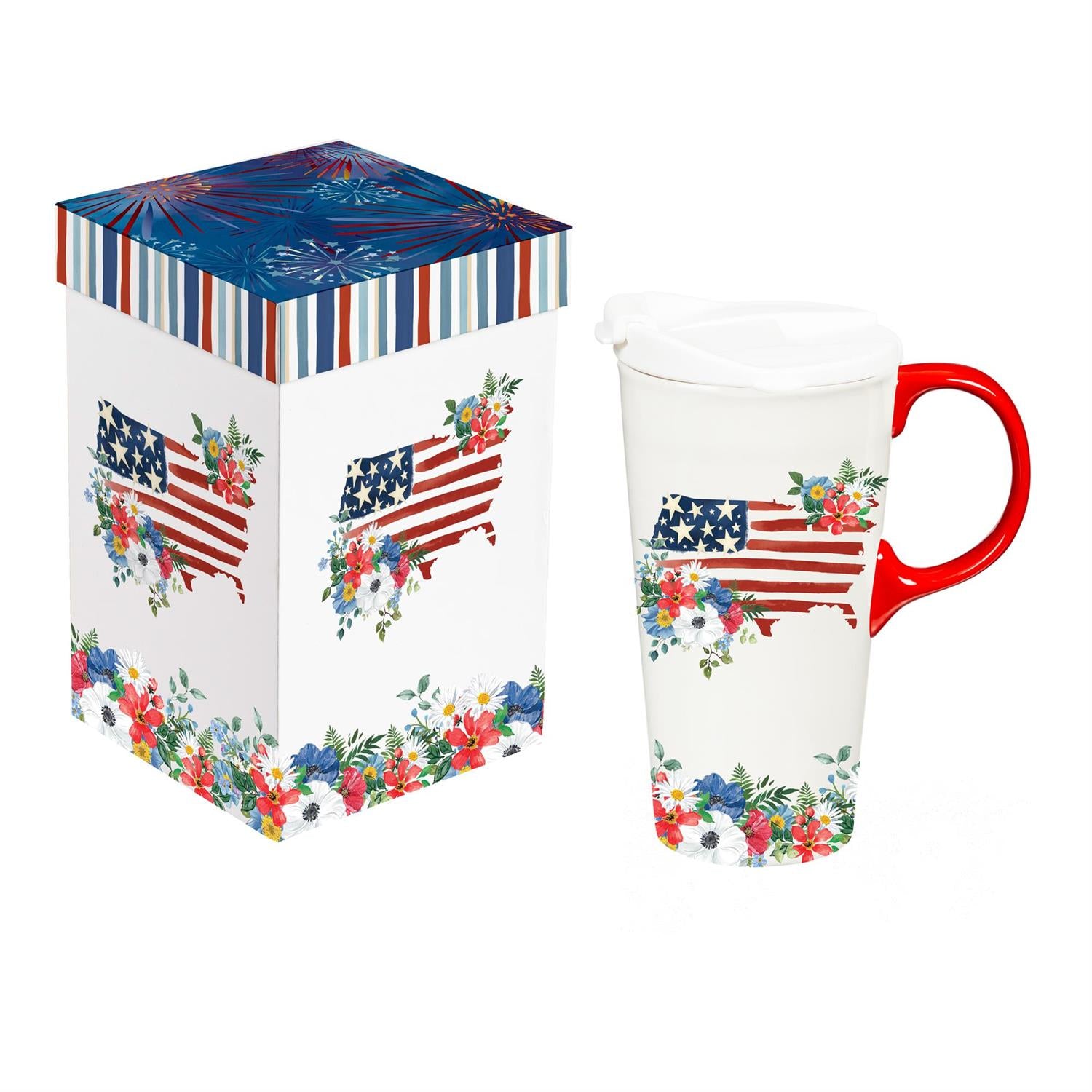 American Classic Ceramic Perfect Cup, Blooming USA, 17oz, Gift Box