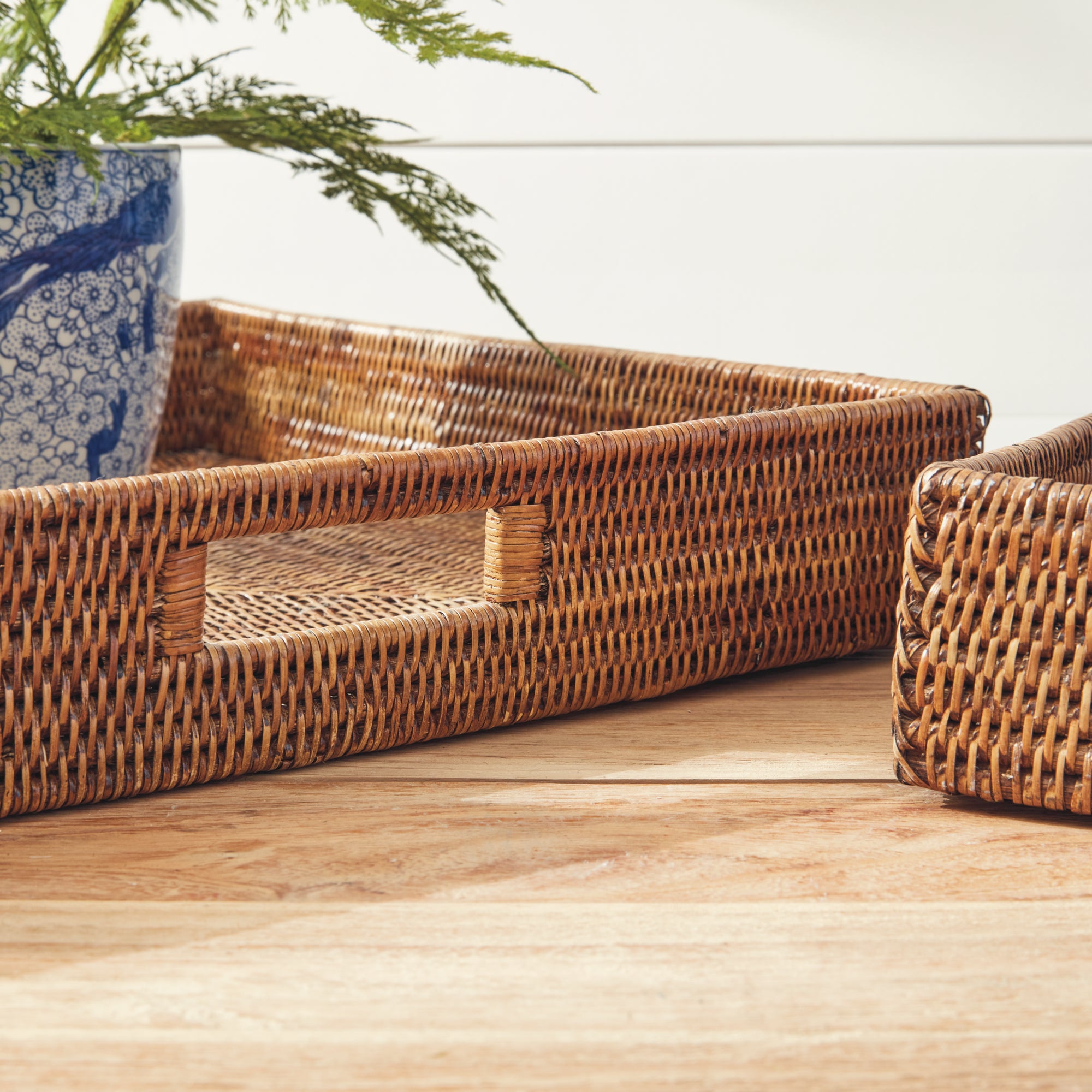 Burma Rattan Ottoman Trays, Set Of 3 - View 3