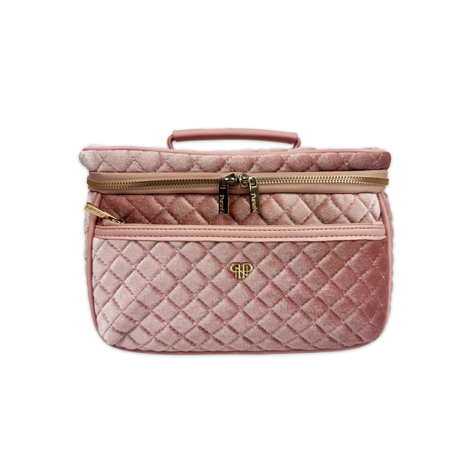 PurseN Classic Train Case - Blush Velvet Quilted - A. Dodson's