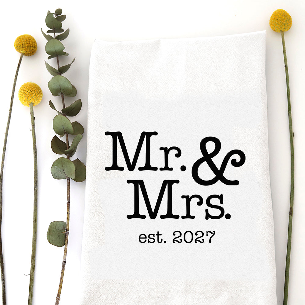 TEA TOWEL: MR & MRS est 2027 - A. Dodson's