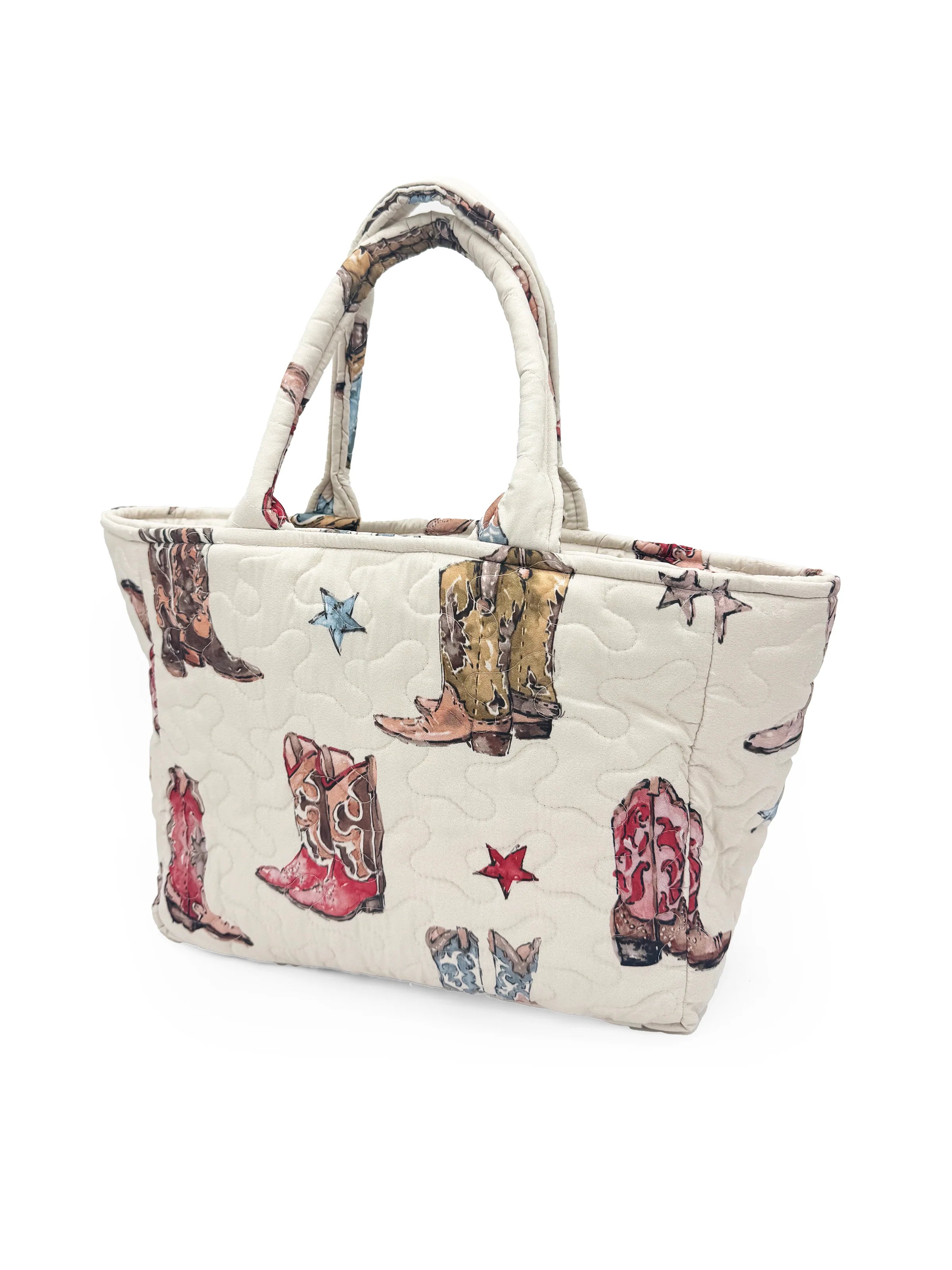 Ida Mae Thunderbird Boots Sand Quilted Handbag