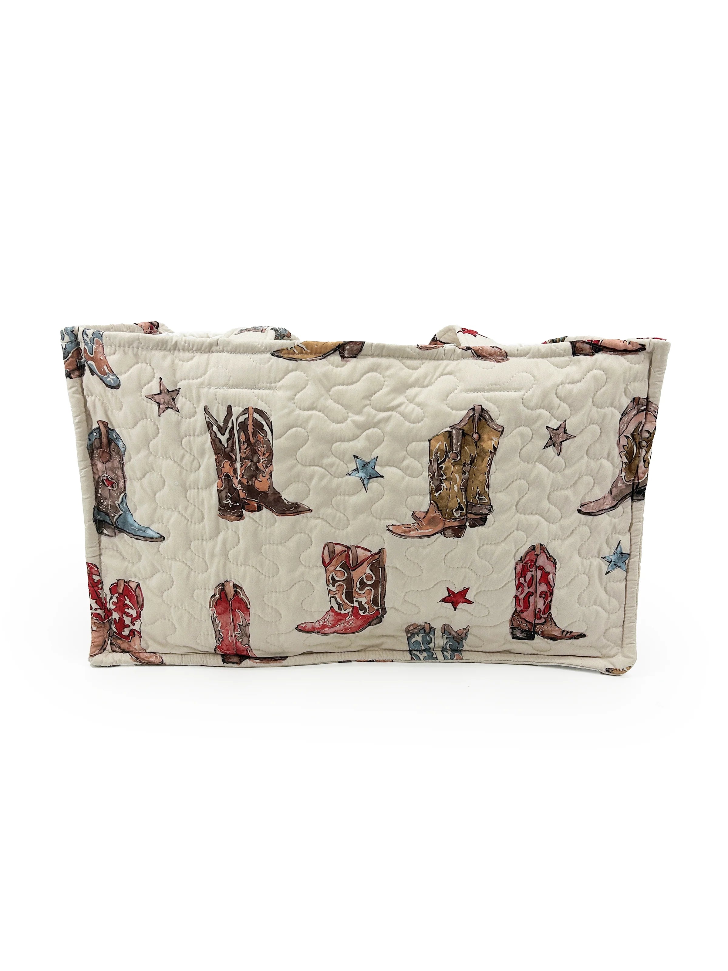 Ida Mae Thunderbird Boots Sand Quilted Tote Bag