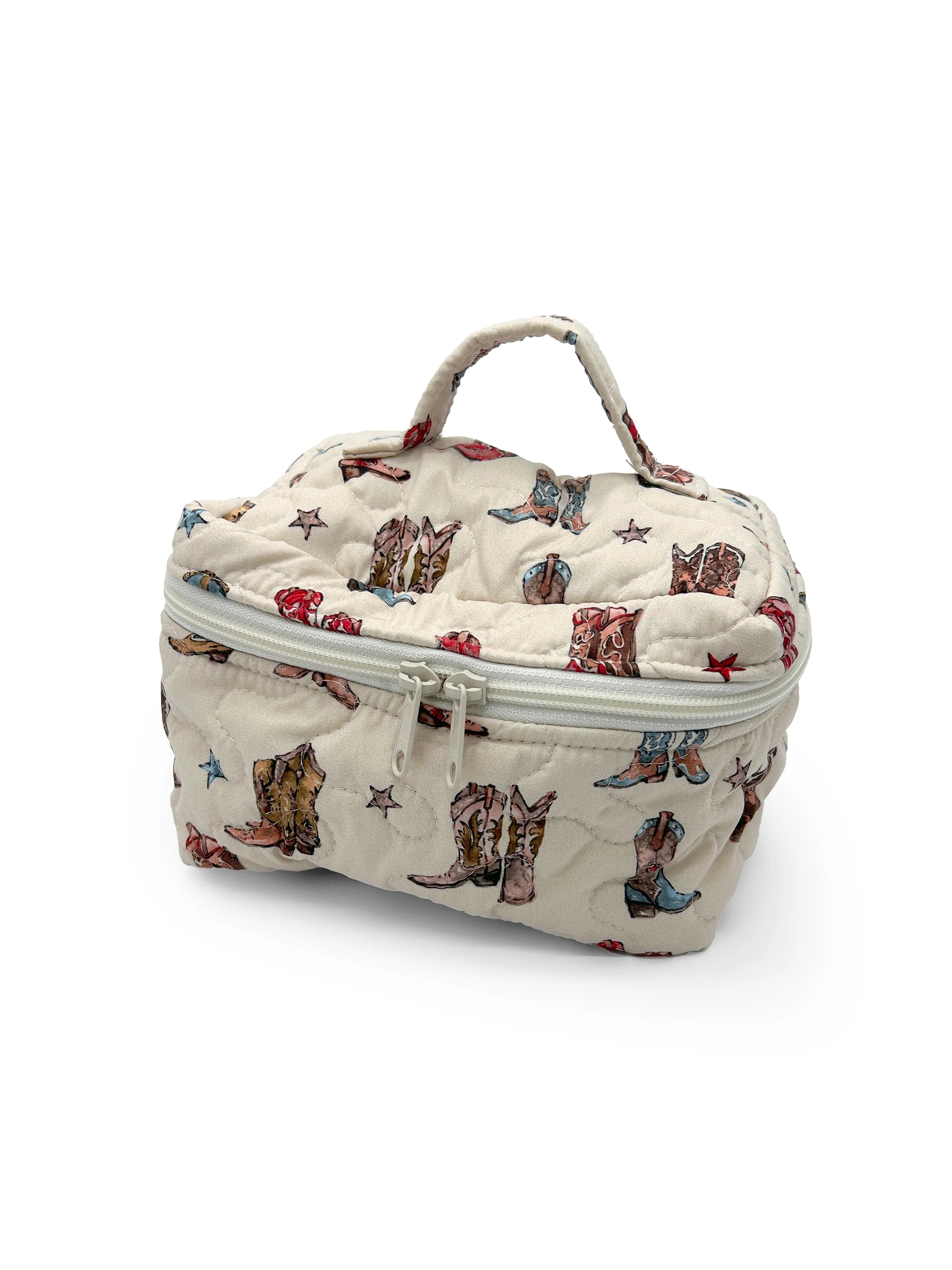 Ida Mae Thunderbird Boots Sand Quilted Travel Case