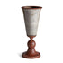 WEATHERED METAL TAPERED CONE URN