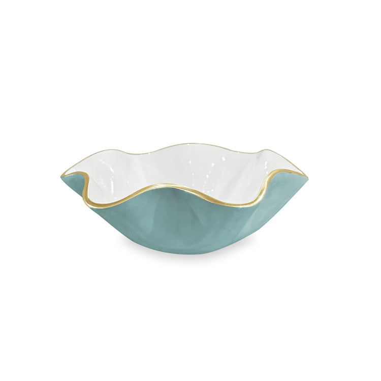 ENCANTO Carola Small Round Bowl (Turquoise and White)