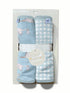 Burp Cloth Set - Stork Blue Gingham by Goosies - A. Dodson's