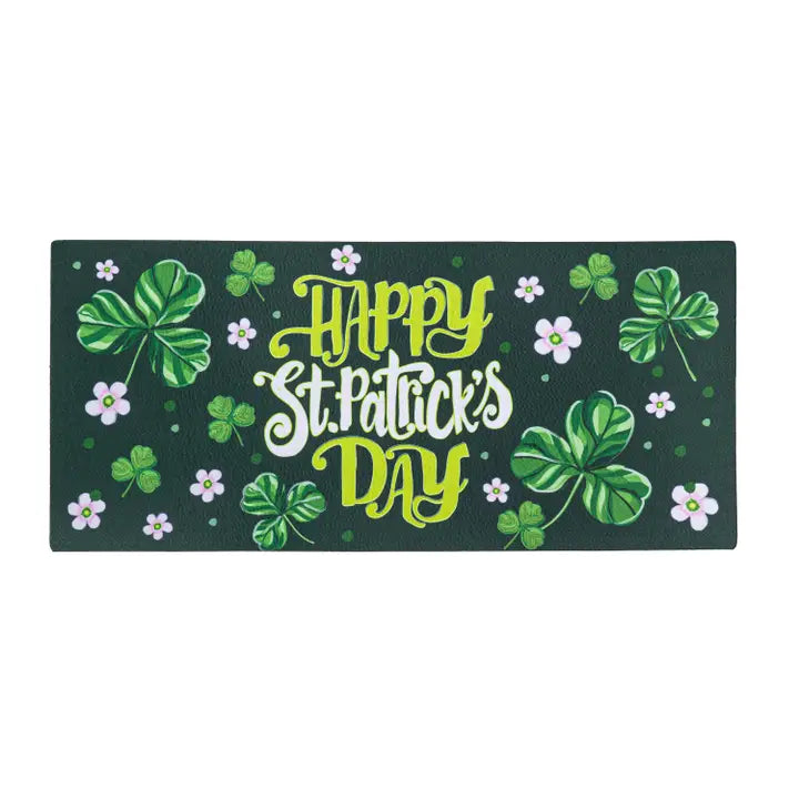 Happy St. Patrick's Day Shamrocks  Sassafras Switch Mat