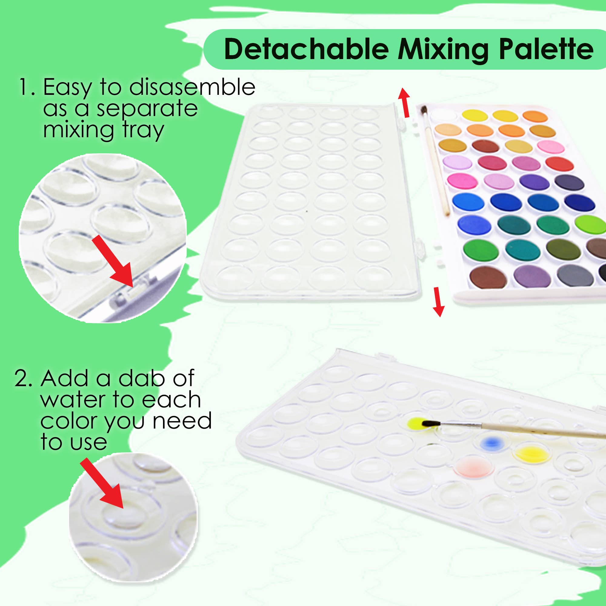 36-Color Watercolor Set with Brush