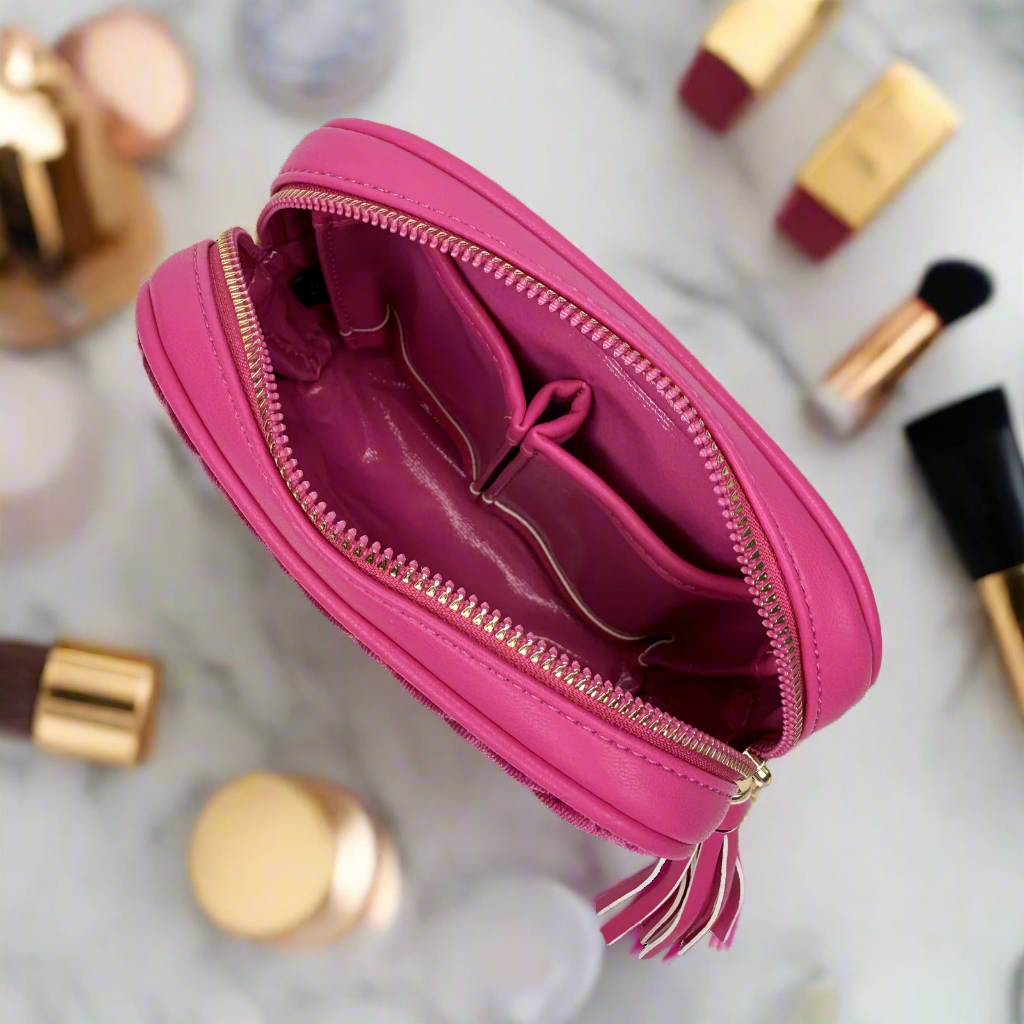 Glam Makeup Case - Fuchsia Velvet