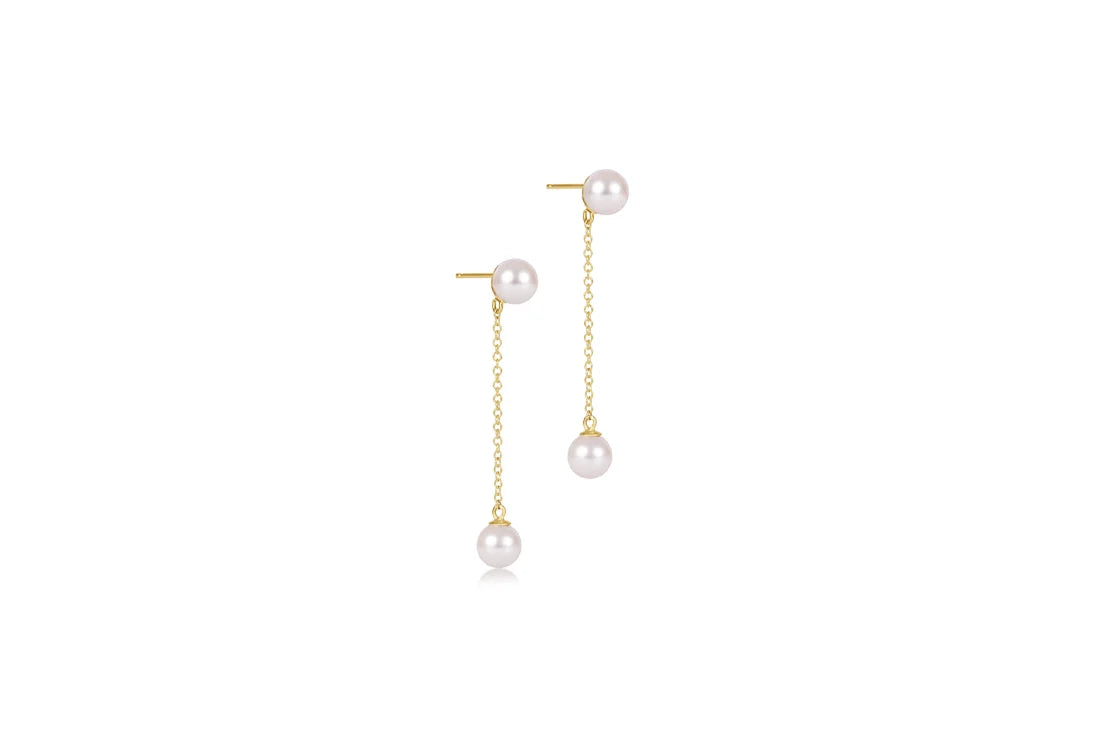 Simplicity Chain Gold Drop - Pearl 6mm by enewton
