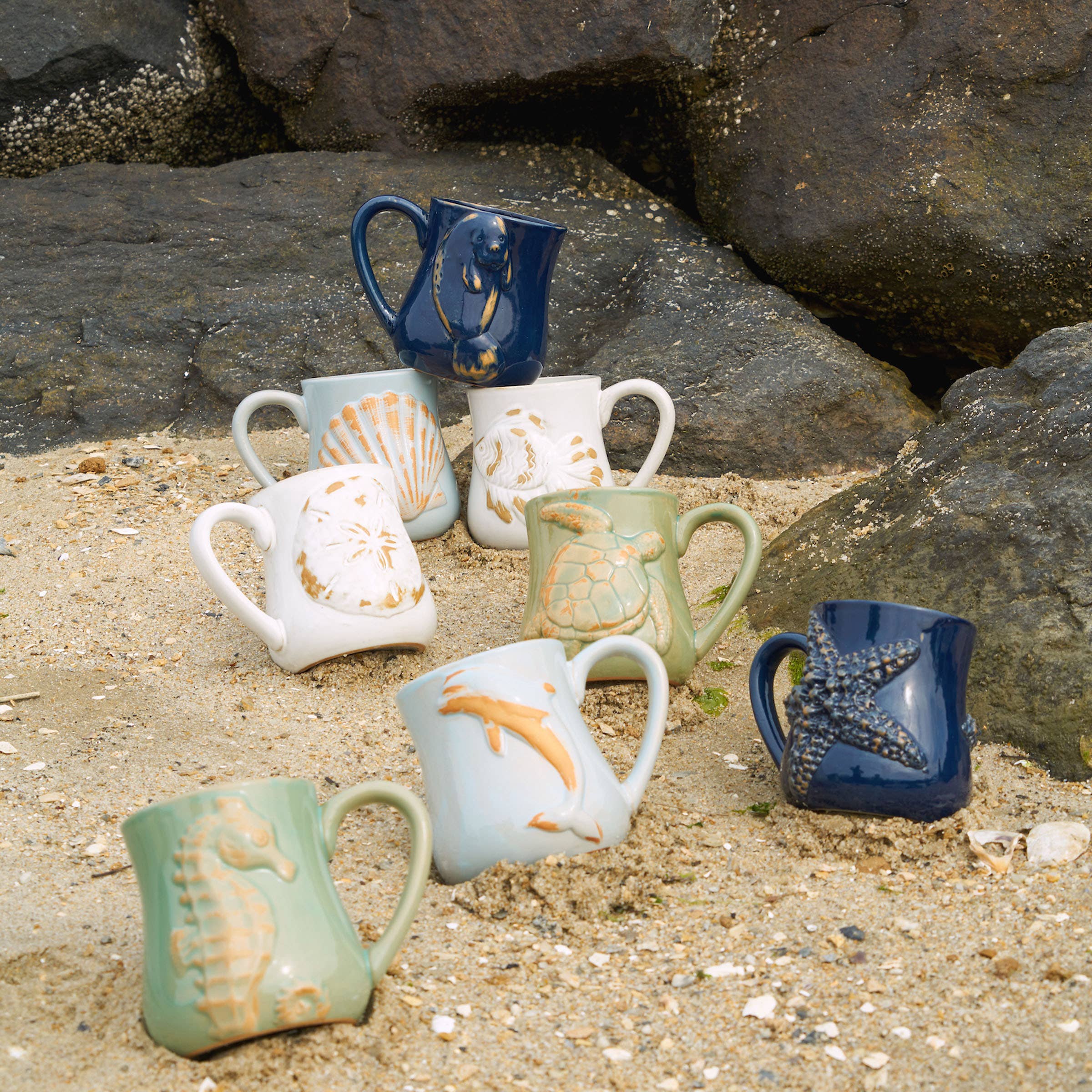 Sea Star Dark Blue Coffee Mug