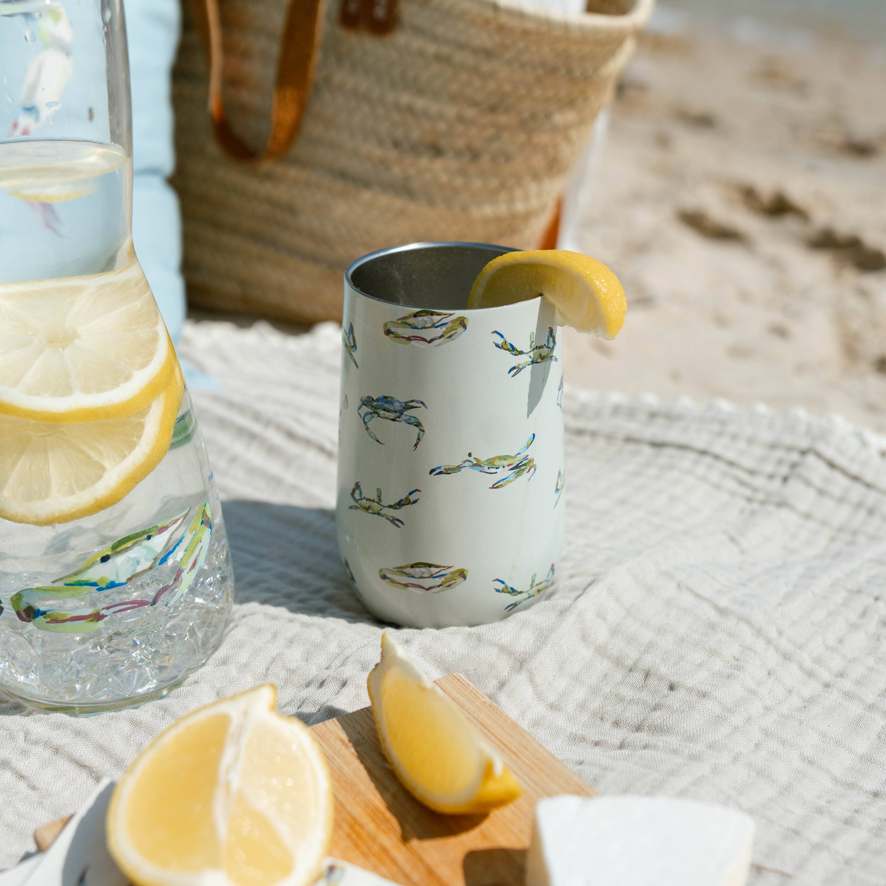 16oz Wine Tumbler - Bay Blues