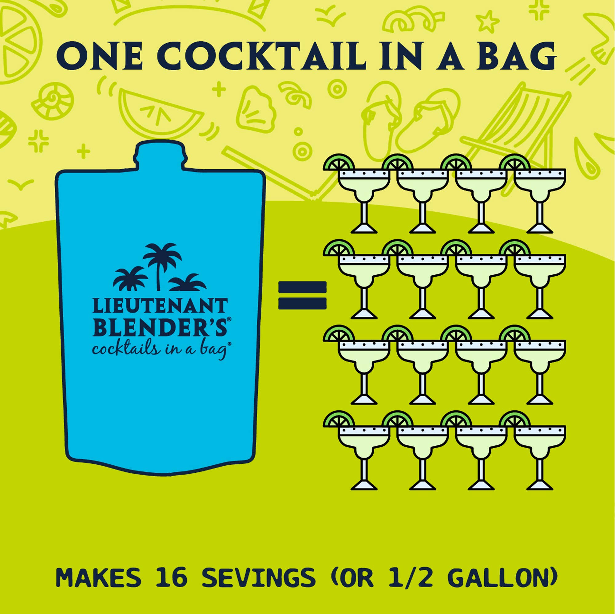 Skinny Margarita in a Bag® Cocktail / Mocktail Slushie Mixer