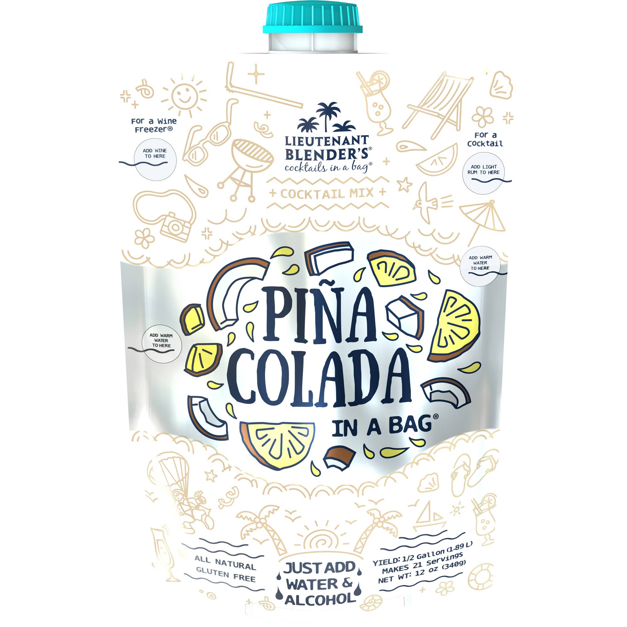 Pina Colada in a Bag® Cocktail / Mocktail Slushie Mixer