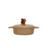 2 Cup Stoneware Baker with Squirrel Finial & Handles, Brown & Beige by Creative Co-Op