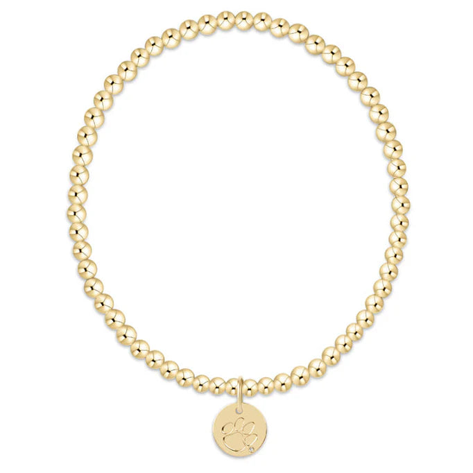 enewton extends - gameday ecollegiate classic gold 3mm bracelet -clemson disc