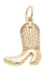 Cowboy Boot Charm in Shiny Gold
