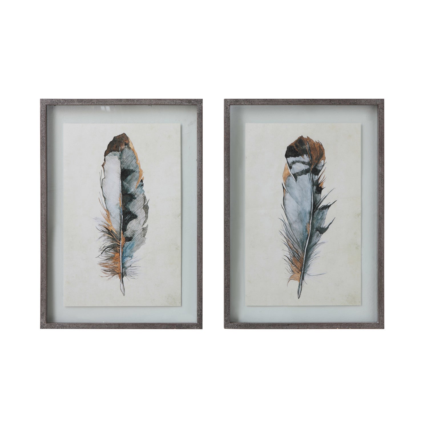 Framed Wall Decor with Feather, 2 Styles