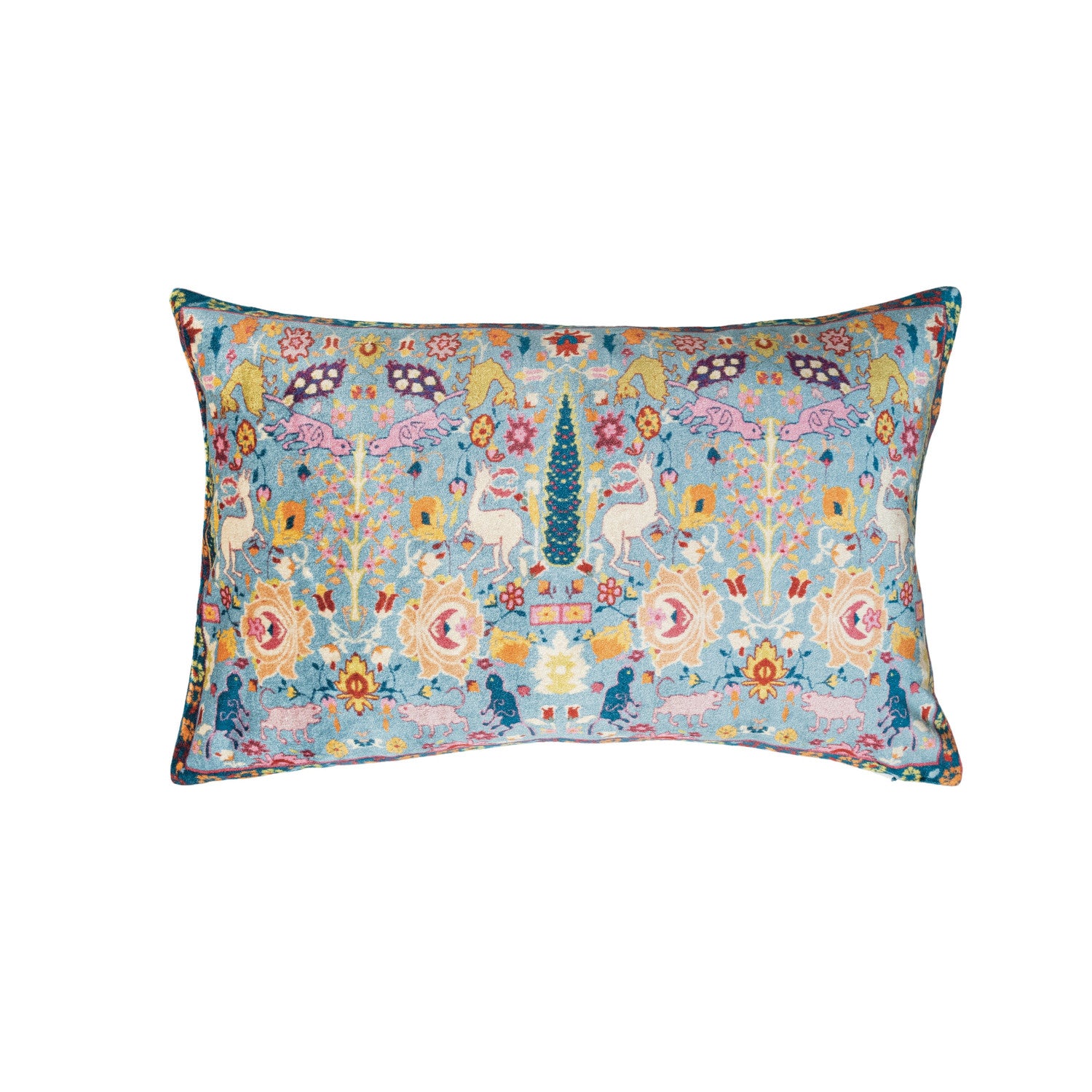 24"L x 16"H Cotton Blend Velvet Printed Lumbar Pillow