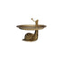 Metal Tray with Snail Shaped Stand, Gold Finish
