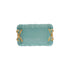 Decorative Metal Tray with Gold Finish Bows, Aqua