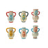 Hand-Painted Stoneware Mini Vase Magnet w/ Design, 6 Styles ©